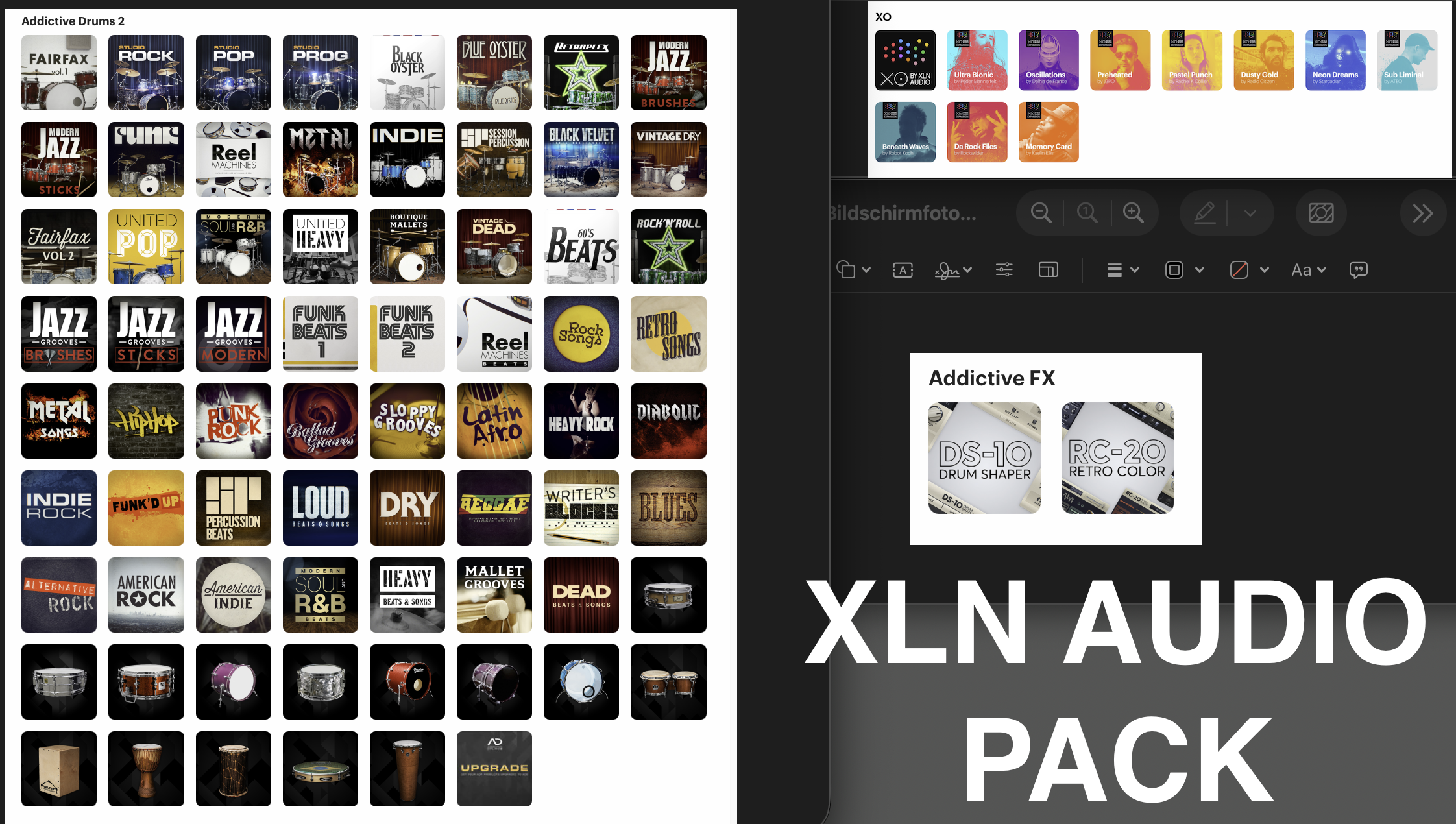 XLN Audio XO, AD2, RC20, DS10, PAKS, MIDI, KITS